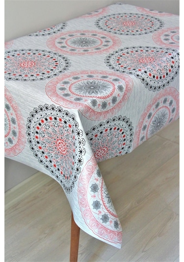 Elyaf Astarlı Silinebilir Pvc Muşamba Masa Örtüsü Osmanlı - 06-e5-kırmızı