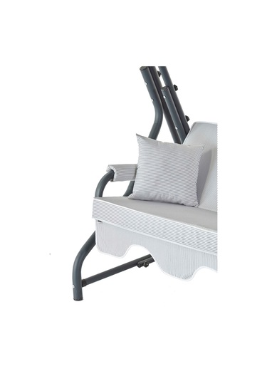 Ruta 3 Kişilik Sabit Bahçe Balkon Teras Salıncağı - Gri Çizgili Gri Ruta 3 Kişilik Sabit Bahçe Balkon Teras Salıncağı - Gri Çizgili Gri