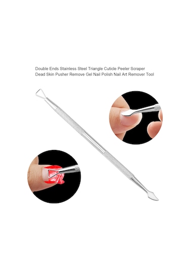 Reedark Çift Uçlu Paslanmaz Çelik Tırnak Bakım Aleti - Ölü Deri Temizleyici Ve Oje Çıkarıcı