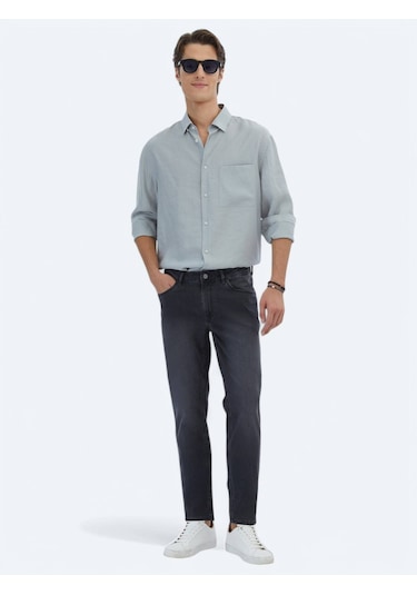 Kip Antrasit Slim Fit Denim Pamuk Karışımlı Pantolon Antrasit