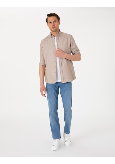 Pierre Cardin Erkek Vizon Gömlek Desenli 50306996-vr052 Vizon