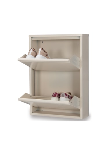 Kaser Metal 2 Li Metal Ayakkabılık Krem