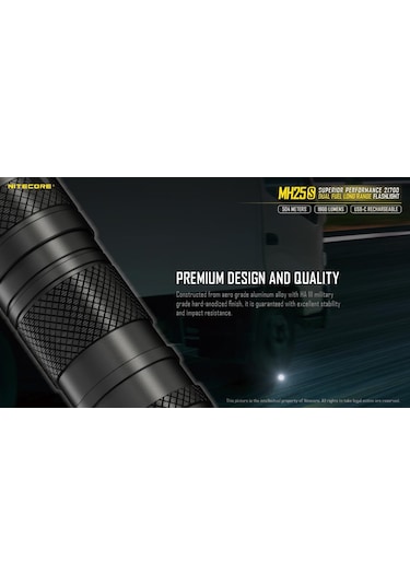 Nitecore Mh25s 1800 Lümen El Feneri ( 1x18650 ) Siyah