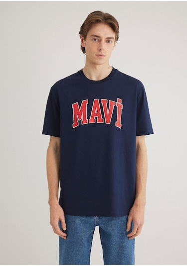 Mavi Mavi Logo Baskılı Koyu Lacivert Erkek T-shirt M0611711-84371 Koyu Lacivert