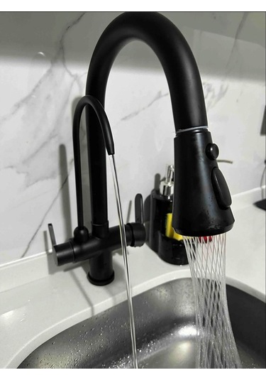 Boheme Fleko Arıtmalı Spiralli Eviye Bataryası Siyah