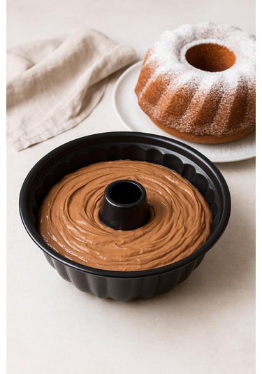 Yuvarlak Emaye Kek Kalıbı 28 Cm Fırın Pasta Tart Ekmek Kalıbı Mavi