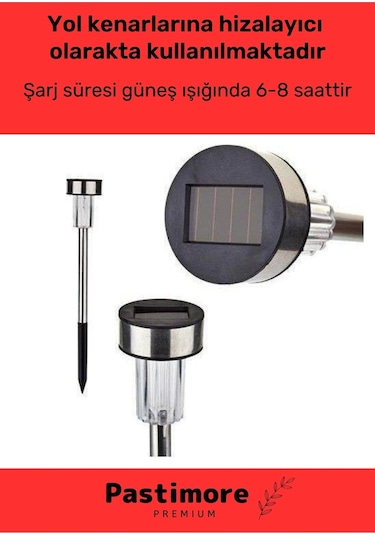 Kablosuz Su Geçirmez Dayanıklı Şık Solar Güneş Enerjili Bahçe Lambası Plastik Saplama 30cm 5 Adet