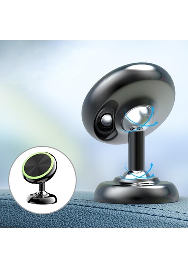 Araba Alüminyum Alaşımlı Manyetik Cep Telefonu Tutucu, Renk: Siyah -