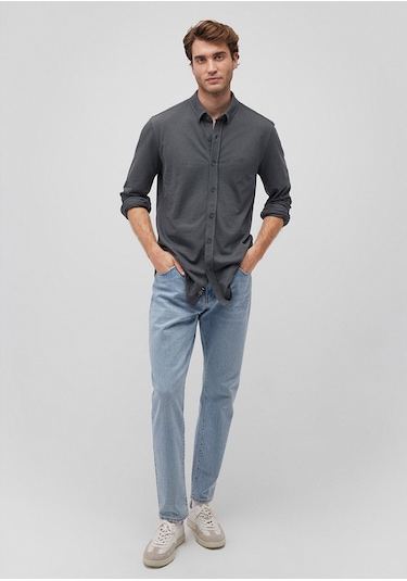 Mavi - Antrasit Örme Gömlek 0211092-71598 Antrasit