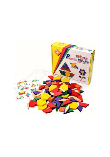 Sepetinegelsin 125 Parça Ahşap Eğitici Tangram Puzzle Blok Seti