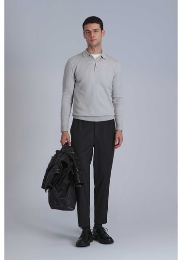 Lufian Erkek Kazak 112090127 Açık Gri Açık Gri