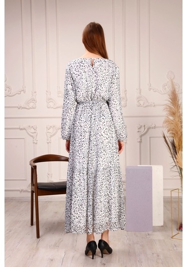 Aymeravm - Desenli Kuşaklı Büyük Beden Kadın Elbise - Çuha0702Ga