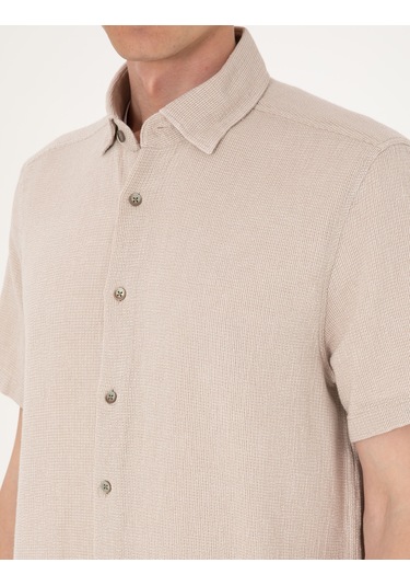 Pierre Cardin Erkek Bej Gömlek Kısa Kollu 50307070-vr011 Bej