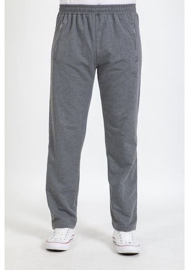 Erkek Pantolon Kesim Beli Lastikli Likralı Kompak Eşofman Altı 25 Füme