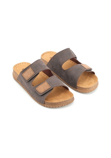 Gezer Erkek Yazlık Tasarım Çift Cırtlı Ayarlanabilir Suni Deri Rahat Taban Günlük Terlik Gt1yme.15588.06.011.h95 Kahverengi