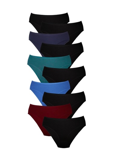 Alya Underwear Kadın Pamuklu Hipster - Slip Külot 5 Farklı Renk 1 Pakette Multicolor-x20