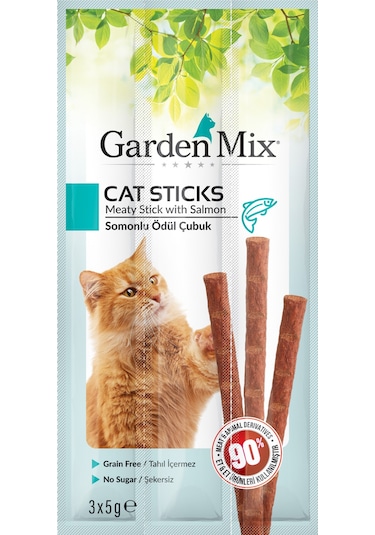 Gardenmix Somonlu Kedi Stick Ödül 3*5g 50‘li