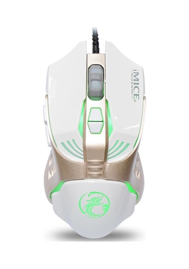 İmıce V5 Usb 7 Düğmeler 4000 Dpı Kablolu Optik Renkli Arka Işık Oyun Faresi Bilgisayar Pc Dizüstü Bilgisayar İçin Beyaz Diğer