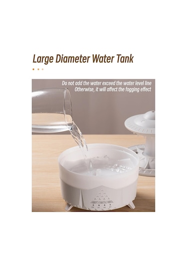 Ufo Su Damlası Aromaterapi Nemlendirici Masaüstü Uzaktan Kumandalı Difüzör, Fiş: Ab Fiş Beyaz