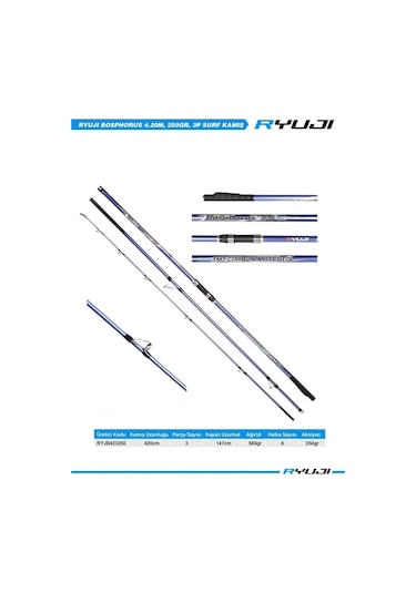 Ryuji Bosphorus 420cm 250gr 3 Parça Surf Olta Kamışı