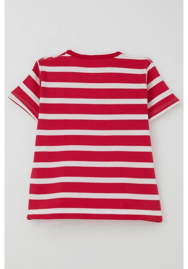 Breeze Kız Çocuk Tişört Patlı Çizgili 1-4 Yaş, Fuşya Fusya