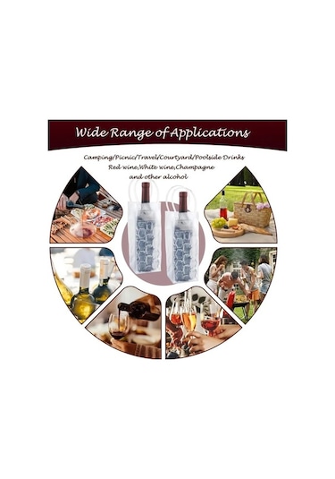 Trendooze 1 Adet Taşınabilir Şarap Soğutucu Çantası Piknik İçin Izgara Bira Şampanya Seti Mavi Mavi