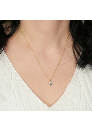 Kuvars Taşlı Gümüş Kolye Gm20