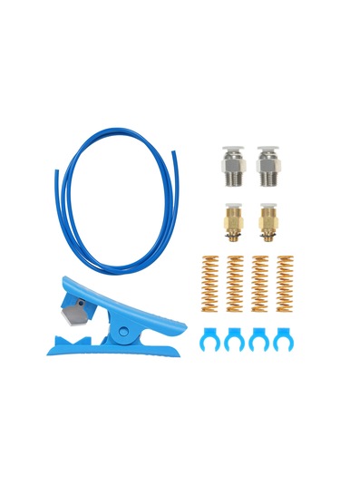 Jeemson Creality Ender 3/5 Cr-10 Serisi Uyumlu 1m Mavi Ptfe Boru + Kesici + Pc4-m6/m8 Bağlantılar + Yaylar + Kabloluklar 3d Yazıcı Tamiri Aksesuar Seti