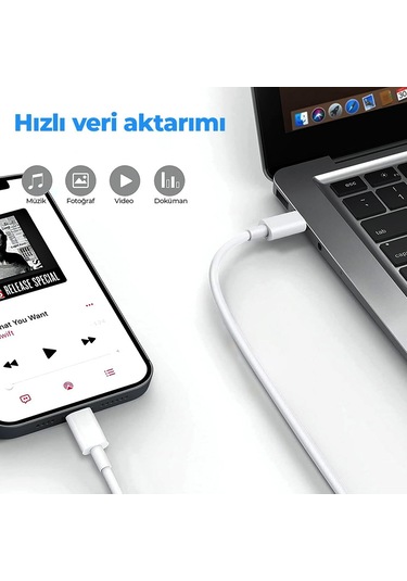 Fitplus Bianca F120 Type-C To Type-C 20 W PD Data Ve Şarj Kablosu 1 M