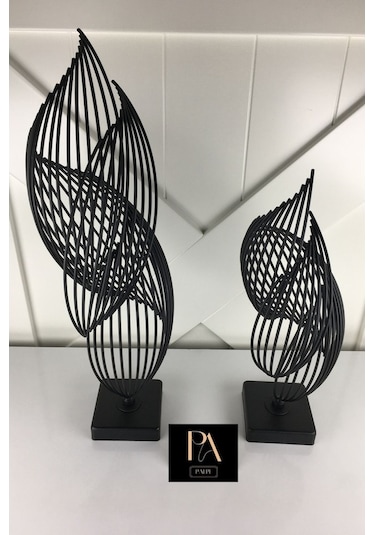 Novahub Siyah H 2'li Ofis Metal Aksesuar Biblo Ev Dekorasyon Obje, Ev Ve Ofis İçin Mükemmel Seçim