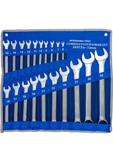 6038 Kombine Anahtar Takımı 6-32 Mm 20 Parça Bez Çantalı