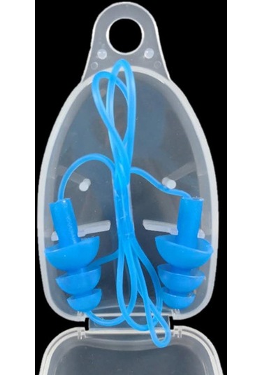 Homyl Taşıma Kutulu Silikon Kulak Tıkaçları İş Uyku Mavi