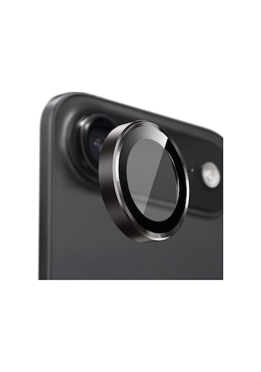 Buff Apple Uyumlu iPhone 17 Air Metal Kamera Lens Koruyucu Black Siyah