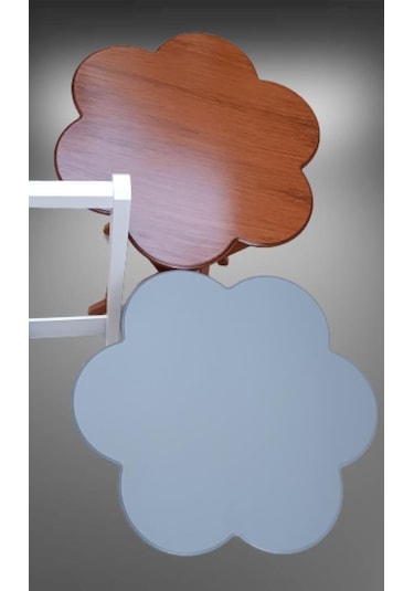 1448bng90100çanta Zigon Sehpa Papatya Model İkili Takım Ahşap Mdf Ceviz Ve Gri Renk El Yapım