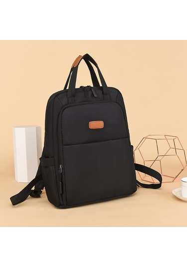 Siyah Yogodlns Trendy Yeni Oxford Sırt Çantası Kadın Büyük Kapasiteli Okul Düz Renk Gezi Seyahat Dizüstü Sırt Çantası Siyah