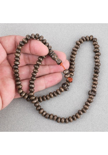 Şimşir Ağacı Renkli Vernikli 99luk Tekerlek Kesim 7x5mm Tesbih - Koyu Kahverengi Kahverengi