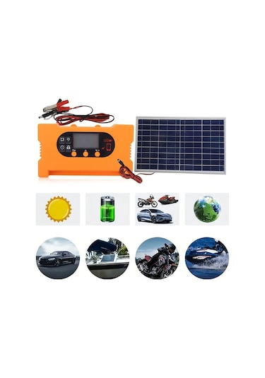 Dream011 Güneş Paneli İle 40a Kontrol Cihazı 10a 30a 40a 100a Kontrolör 12v 24v Usb 5v Şarj Taşınabilir Kamp Tekne Mobil Güç