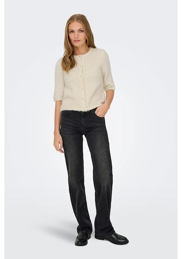 Only Kadın Onlcılle Kısa Kollu Yünlü Örme Hırka 15350782 Krem Krem