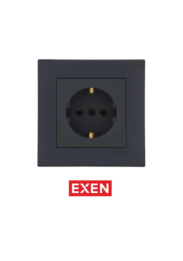 Exen Füme Topraklı Priz Mekanizma+çerçeve