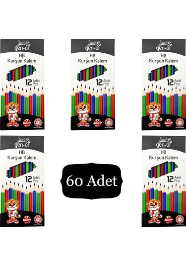 Gen-of Hb Köşeli Kurşun Kalem Gen-6000 60 Adet
