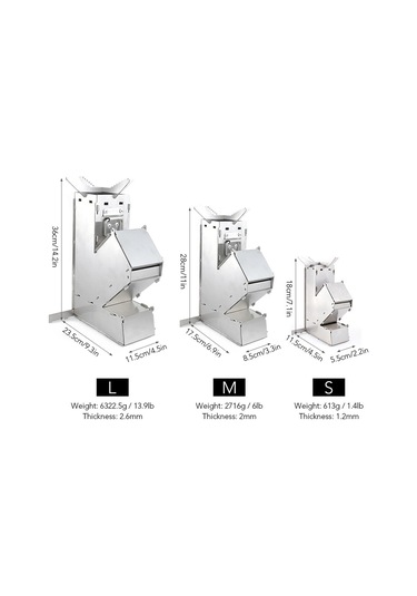 Jokmae Taşınabilir Ayrık Çelik Kamp Fırını - Mini Boy 18cm - Doğa Yemek Pişirme Aleti Gümüş Çok Renkli