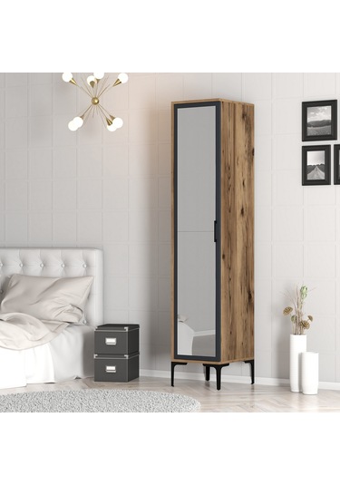 Variant Kumsal 1 Kapılı R Gardrop - Ceviz / Antrasit