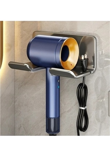 Tutucu Saç Monte Makinesi Kurutma Duvara Depolama Banyo Ambition Bw Gümüş Gümüş