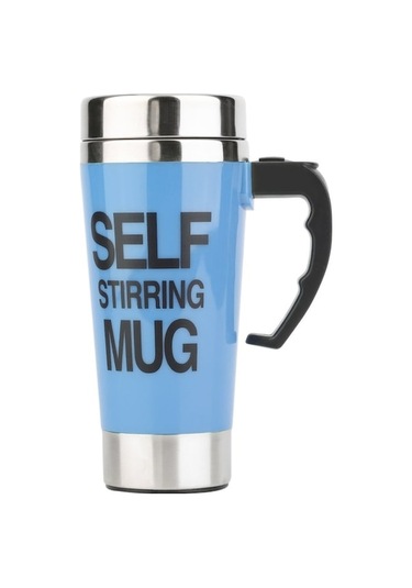 Pazly Cbtx Fx-589 400ml 304 Paslanmaz Çelik Mavi Kapaklı Otomatik Karıştırmalı Kahve Fincanı Mavi