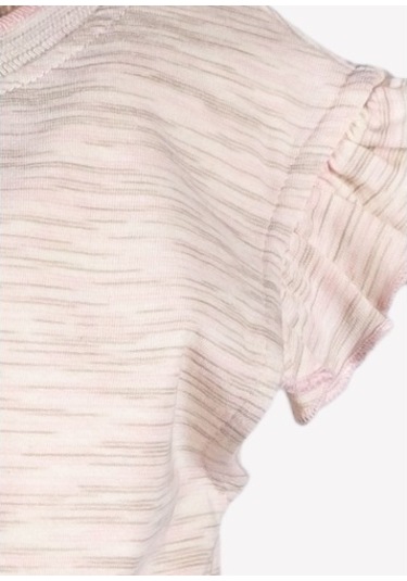 Kız Çocuk Yazlık Fırfırlı Organik T-Shirt Pembe