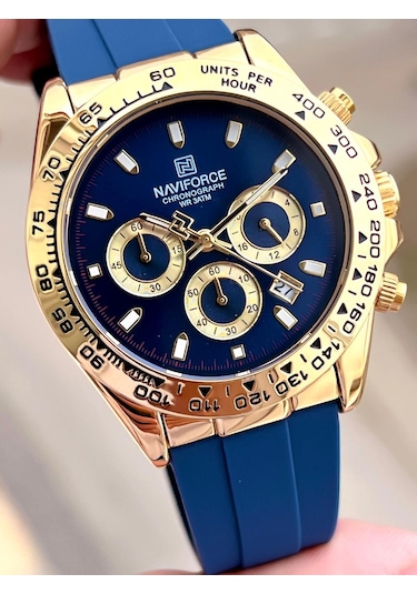 Naviforce Silikon Kordon İç Fonksiyonları Aktif 3 Atm Suya Dayanıklı Erkek Kol Saati E.n8054.ls