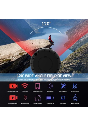 Geeksen Mini 1080p Hd Wifi Kamera - Ev/pet İzleme, Hareket Algılama, Akıllı Uygulama İle Canlı Görüntü, 60 Dakika Pil Süresi