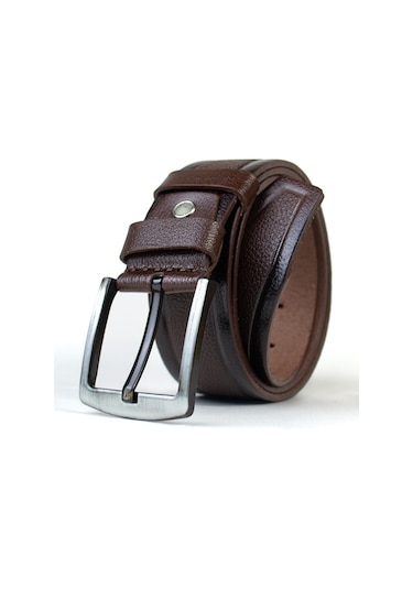 Özel Oval Kutulu Hakiki Manda Derisi Erkek Kahvrengi Kot Kemeri Hediyelik Kahverengi