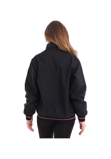 Euromoda Everest Kadın Mevsimlik Dik Yaka Astarlı Cepli Su İtici Oversize-Sıyah-Sıyah Siyah