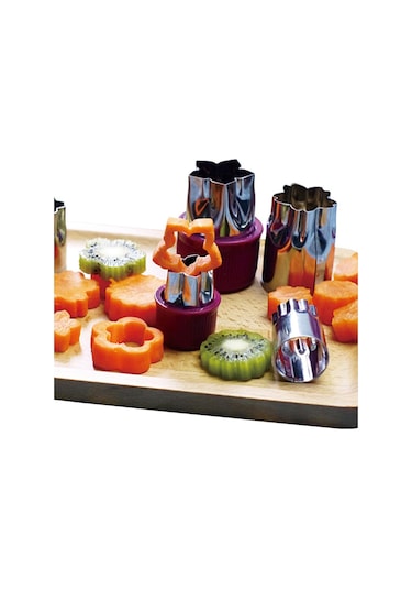 Pembe 8 Adet/takım Bulmaca Meyve Sebze Kesici Paslanmaz Çelik Öğütücüler Dilimleme Yıldız Çiçek Şekilli Kalıp